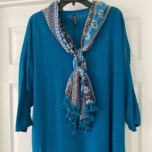 Dark teal tunic with scarf